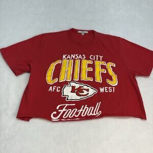 Junk Food Kansas City Chiefs Crop Cut Off Short Sleeve T-Shirt Women’s Size S